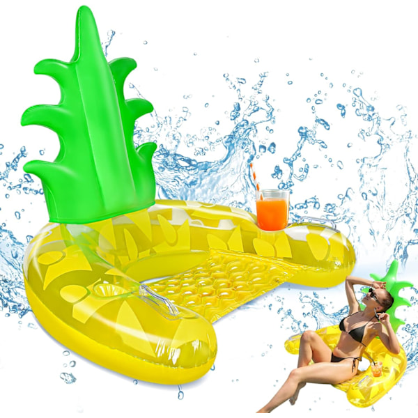 Inflatable Pool Floats, Inflatable Pool Floating Chair, Floating Hammock with Cup Holder