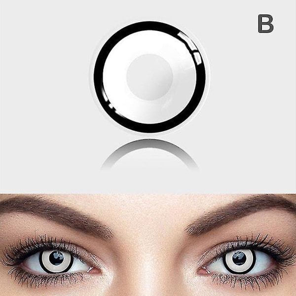 Halloween färgglada kontaktlinser Anime Cosplay Eye Linser Linser Linser Black and white edge