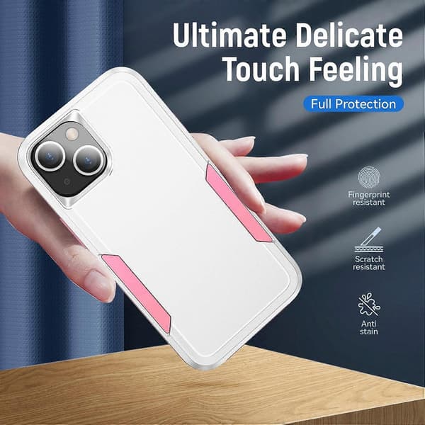 For iPhone 14 Plus Pioneer Armor Kraftig Støtsikkert Telefondeksel White