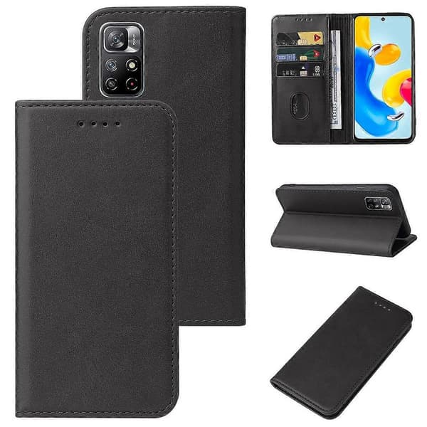Magnetiskt Läderfodral för Xiaomi Redmi Note 11S 5G Black