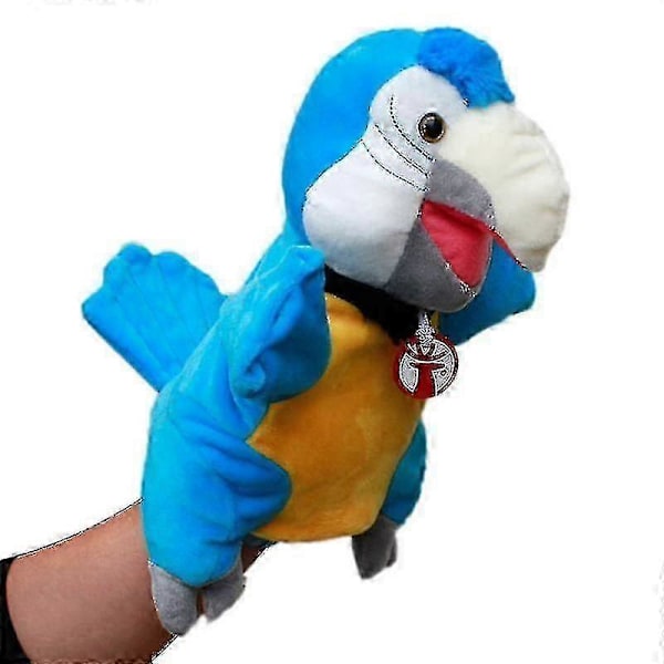 Djur Handdocka Plyschleksak Handdocka Berättande Dockor Leksak Handskdockor Tidig Utbildning Pedagogiska Leksaker Barnpresenter Blue Parrot