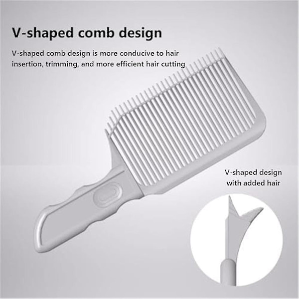 Barber Fade-kammar för frisörsalong, professionella hårklippningskammar med platt topp, böjda positioneringskammar, verktyg för män, frisörsalong eller hemma 2Pcs