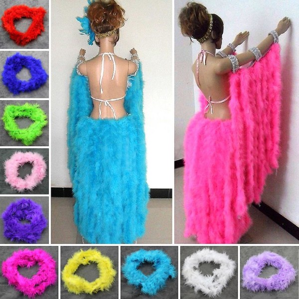 2m Feather Boa Strip Fluffy Craft Costume Hen Night Dressup Fancy Party Qinhai Red