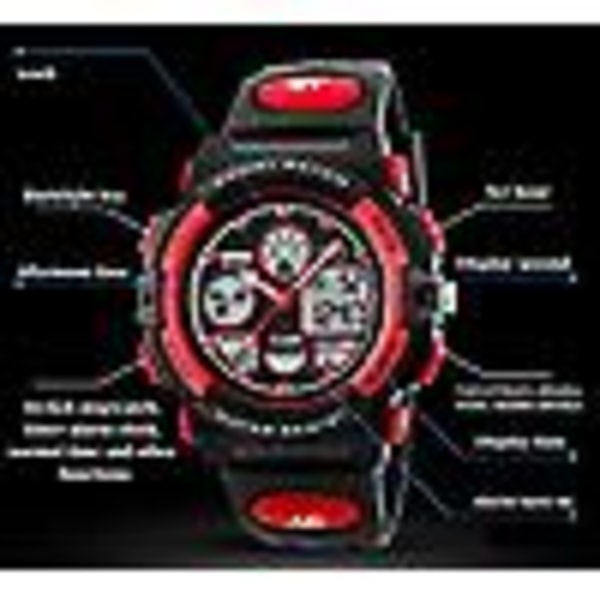 Lysande multifunktionell vattentät elektronisk watch för barn Watch red