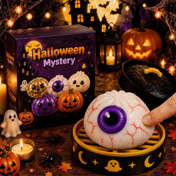Halloween Spökbulle Klämmande Maltgodis Stressavlastande Leksak Presentförpackning Terrifying Eyeballs