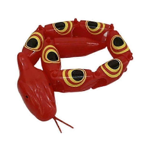 Vriden Ledad Orm Nostalgisk Lättviktig Plast Rolig Ledad Orm Skämtleksak för Nöje Red