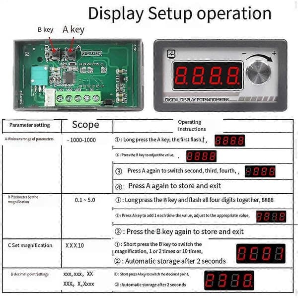 Digital Display Potentiometer Variabel Motstånd 10k Ω Resistans Signalsimulator för Hastighetskontroll Edition 0718