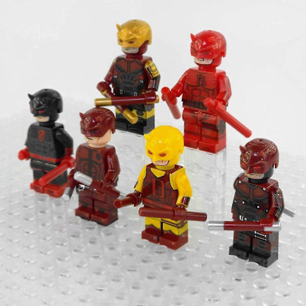 Blandade Daredevil Minifigurer Set med Vapen och Tillbehör