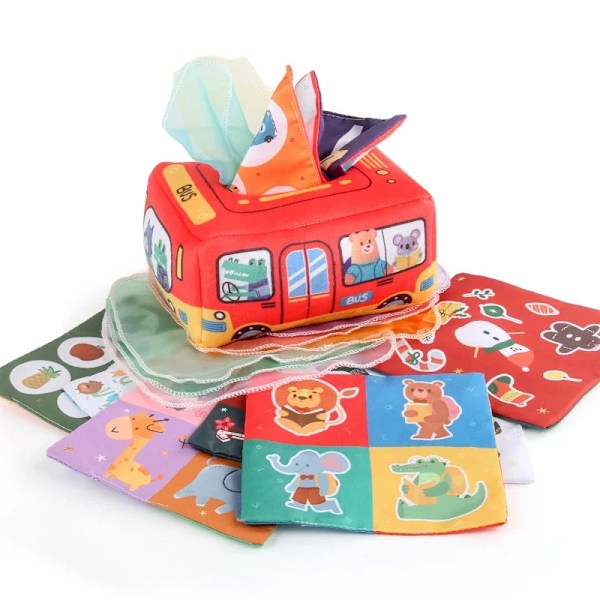 Montessori babyboks, baby leker, magisk bleieboks, sensoriske utviklingsleker for babyer Animals 11 Paper