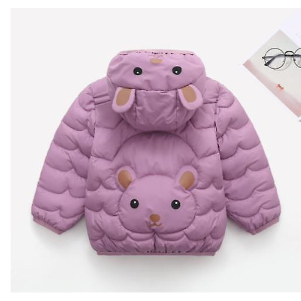 2023 Höst & Vinter Nya Barn Dunjackor Pojkar & Flickor Bomullsjackor Barn Kort Tjockare Varma Jackor Purple 100cm