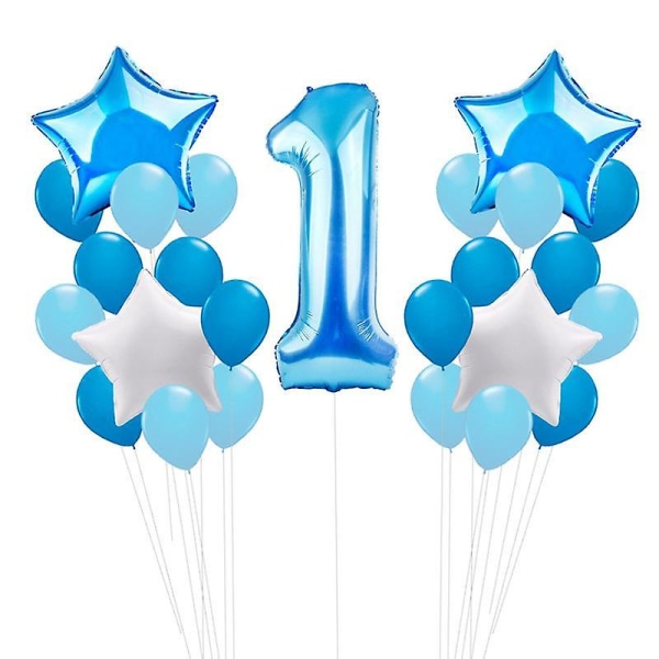 Fest födelsedag firande ballonger dekorationer 40-tums ettåriga barn Blue