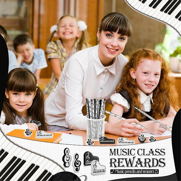 Musiikkikynät Muistikynä musiikkiteemalla pyyhekumit Puukynät Bulkkinäppäimistö Hauskat lyijykynät Er As Shown