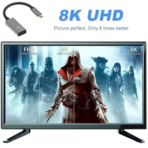 8k 144hz Usb Type C til Displayport Kabeladapter til Laptop Projektor Tv Pc Jikaix