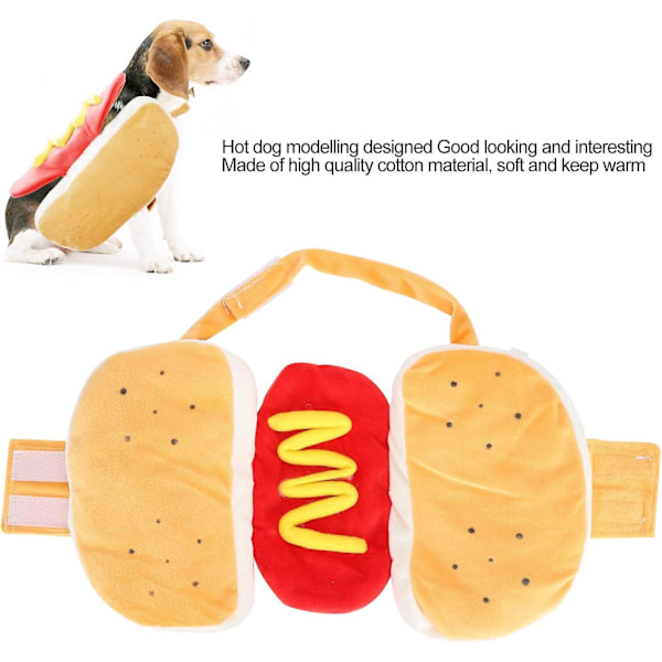 (m)pet Hot Dog Kostym Hamburgare Design Husdjur Hundkläder Halloween Cosplay Semesterfest Outfit Klä Upp För Valp Kattunge