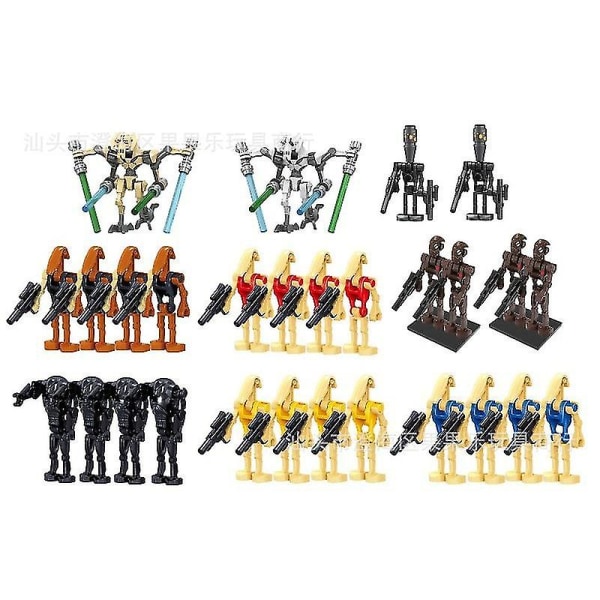 Star Wars Battle Droids Byggklossar Set Mini Actionfigurer Docka Minifigurer Leksaker Skrivbordsdekor 28pcs-A