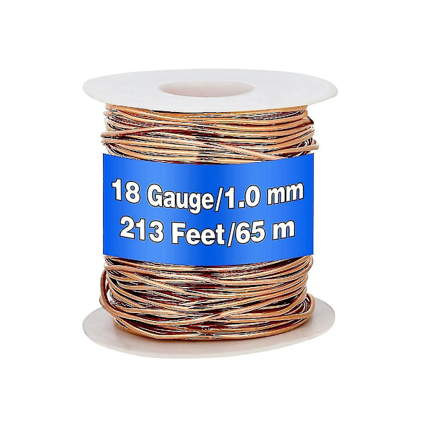 99,9 % pehmeää kuparilankaa, 18 Gauge / 1 mm halkaisija, 213 jalkaa / 65 m, 1 paunan kela puhdasta kuparilankaa