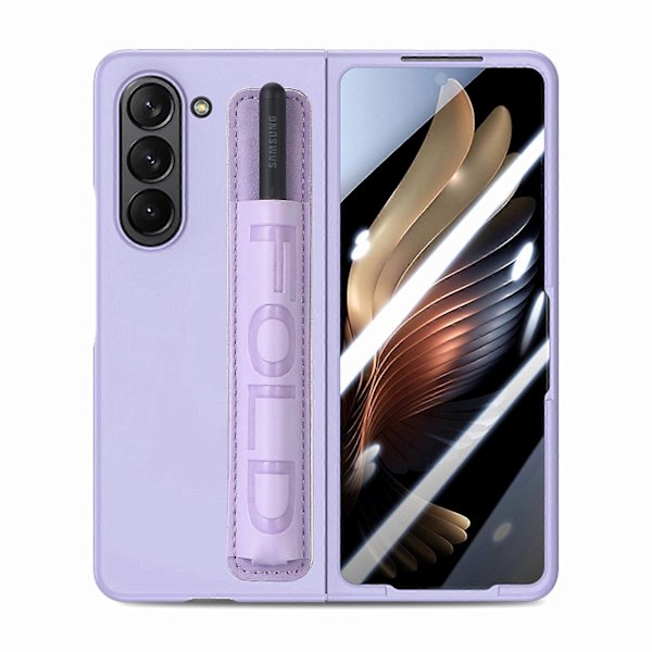 Til Z Fold 6 Etui, Hård PC Etui Til Samsung Galaxy Z Fold 6 Med S Pen Holder, Z Fold 6 Etui Med Pen Slot Stødsikker Beskyttelsesdækning Purple