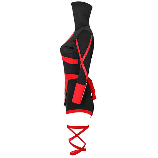 Naisten ninja-asu Seksi haalari Halloween Cosplay Fitness-asu Pukujuhla Jumpsuit S
