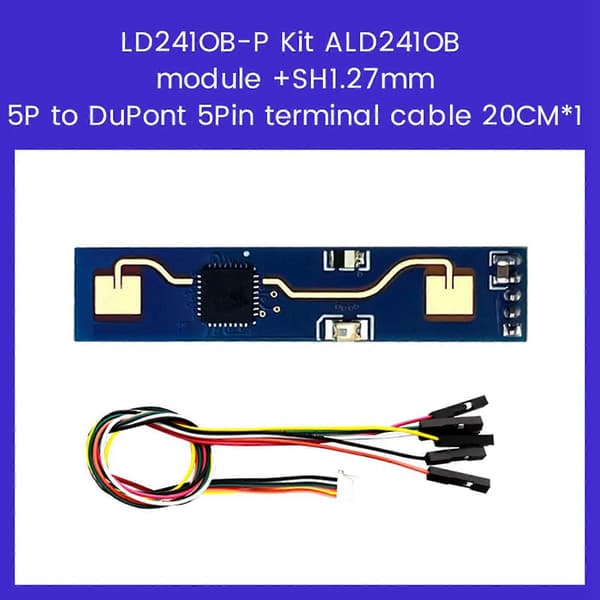 2X LD2410B 24GHz Radar Smart Människonärvarosensor Modul med BT+Kabel 5V LD2420 Millimetervågsrörelsesensor Blue