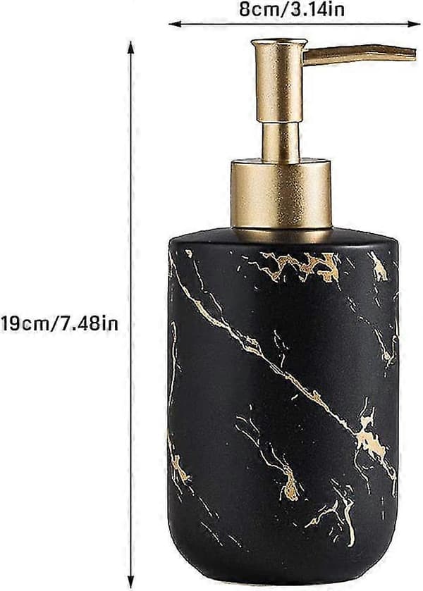 tvåldispenser 300ml marmorerad textur keramisk handtvålpump duschgeldispenser badrum