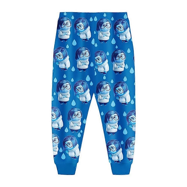 Børns Inside Out 2 Pyjamas Sæt Tristhed Cosplay Kostume Langærmet T-shirt Bukser Nattøj Natdragt Pjs Outfits 6-7Years