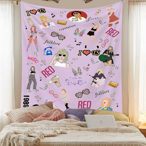 Taylor Swift Music Album Tapestry Super Star Singer Taylor 2,3x3,1 Ft Tapestry For innendørs og utendørs universitetssovesaler, barer, musikkfester