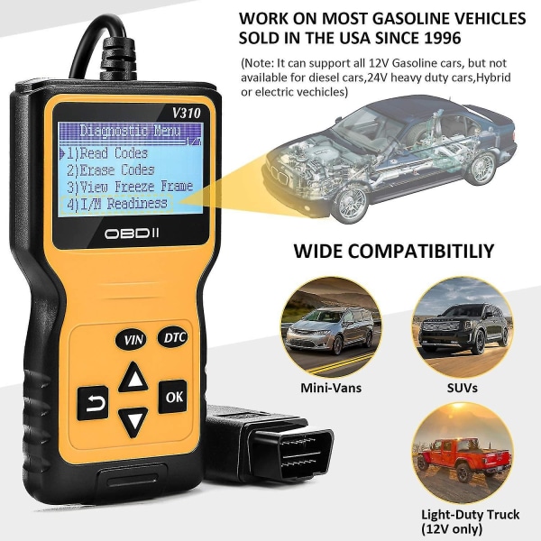 Auto Diagnostic Scanner Tools Auto Reader Billæser Læs og slet fejlkoder Engine Detect-e