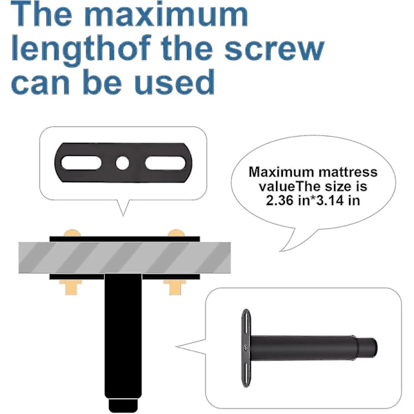 Sorte udtrækkelige møbler Metal Justerbare sengeben Udtrækkelige Heavy Duty Sengestøtteben med dele (20-35 cm) Betterlifefg