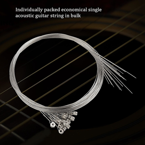 20-pak enkelt elektrisk guitarstrenge Bulk .011 High E (medium) 11 Gauge Silver