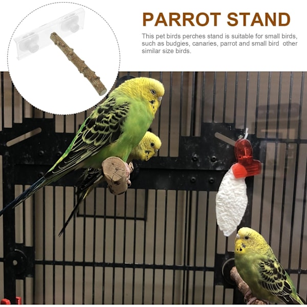 Lintuahvenet, papukaijajalusta Puiset ahvenet imukupilla Budgie-kylpyahven häkkitasotelineen Budgie-lelut tarvikkeet