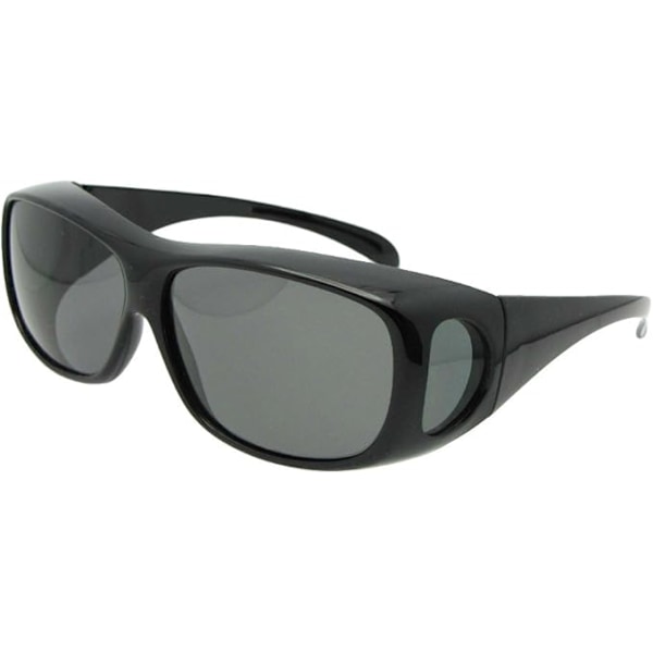 Miesten suojalasit, roiskesuojatut polarisoidut aurinkolasit, pyöräilyaurinkolasit, päivä- ja yökäyttöön sopivat aurinkolasit, miinuslasisetti Black Frame Gray Lenses