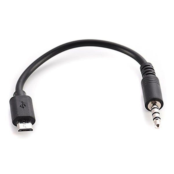 Usb Micro B til 3,5 mm han stereo lydkabel til Android mobiltelefoner O7c2