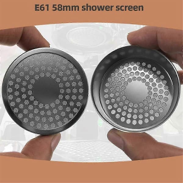 Dusjskjermerstatning kompatibel med E61 espressogruppehode kaffemaskin, kaffemaskin kokende hode filter dusjfilter Silver