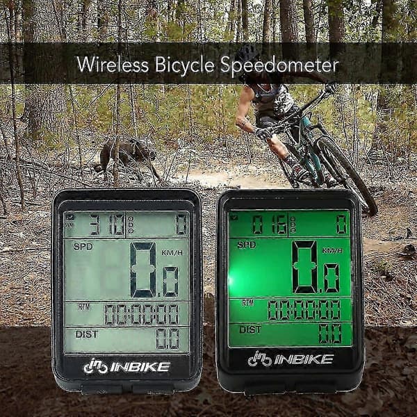 Vanntett trådløs sykkelcomputer - LCD-speedometer for sykling med regntett design og multifunksjon