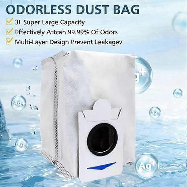 12-pack ersättningsdammpåsar kompatibla med T30S Robotdammsugare Combo White