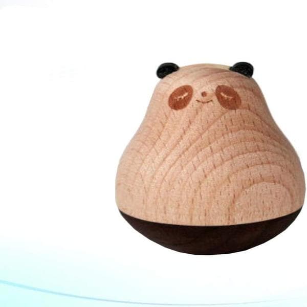 Roly Poly Panda Trä Hantverk Vobblig Klang Rullande Babyleksak f