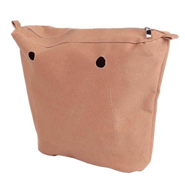Vanntett solid lerretinnsats Innerfôr Innsats Glidelåslomme for Obag O Bag Håndveske Veske Dyp Khaki Mini Khaki 33*8*28Cm