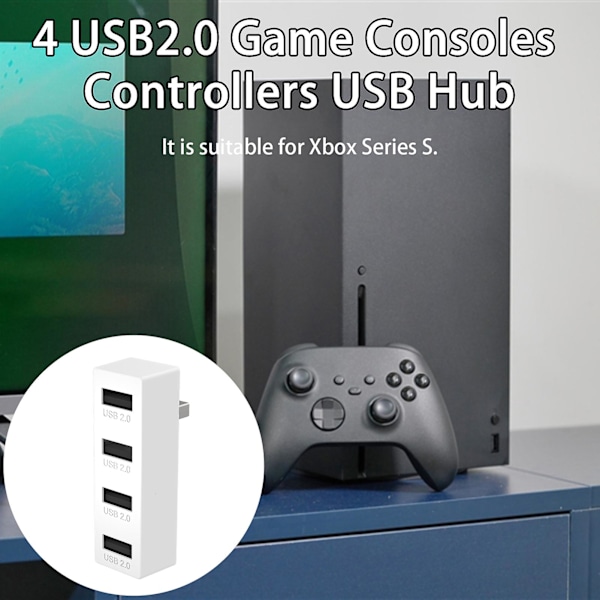 Laajennustelakka 4-in-1 Ei viivettä Häiriötön 4 Usb2.0 Pelikonsolit Ohjaimet Usb-keskitin Xbox Series S:lle