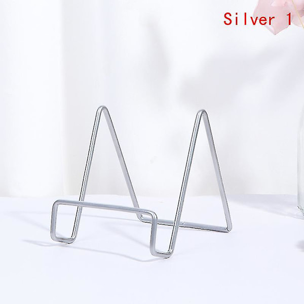 Jernkunst Display Stativ Tallerkenstativ Tallerken Ramme Bokholder Hjemmedekor Silver 1 L
