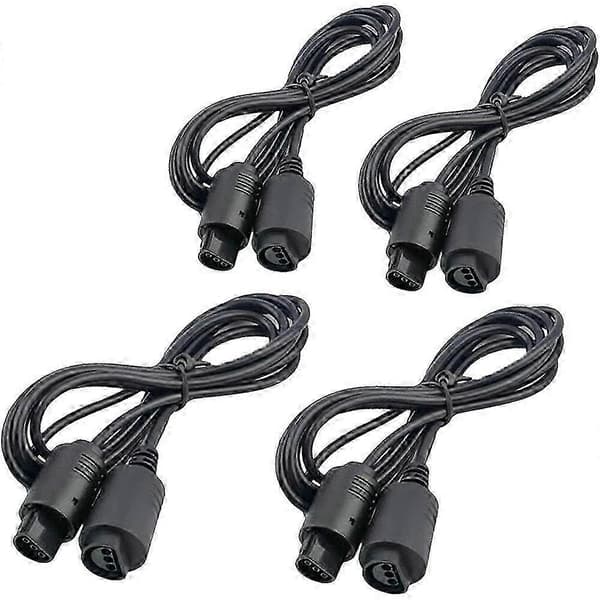 4-pak 6 fod N64 Controller Forlængerkabel Ledning Kompatibel med 64 N64 Controller Black