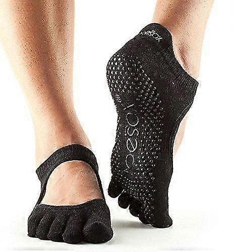 Full Toe Bella Bellarina Greppstrumpor för Barre Pilates Yoga Black Extra Small