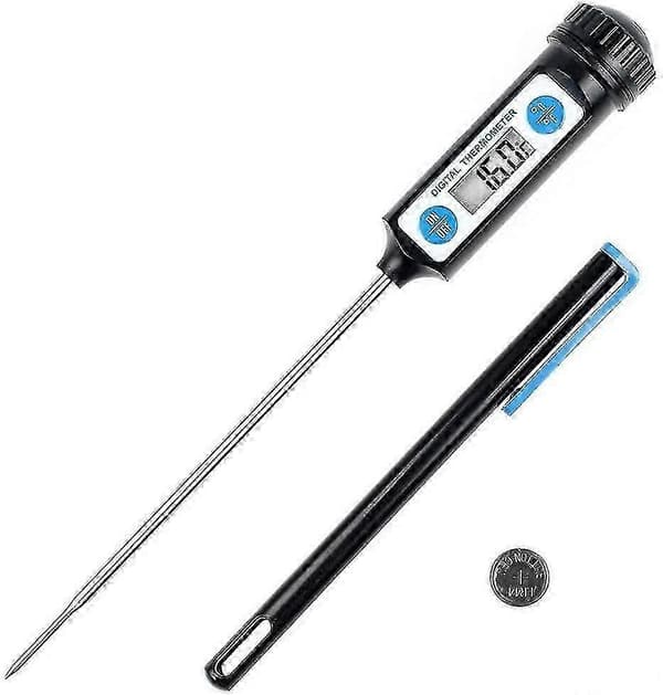 Stegetermometer, Køkkentermometer Digitalt Termometer Med Lang Probe Og LCD-Display Til Mad, Kød, Olie, Mælk
