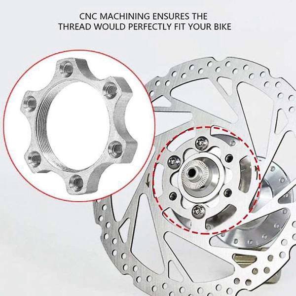 5 stk aluminiumslegering 44 mm sykkelfrihjul gjenget mutter 6 bolter skivebrems flensadapter erstatningsdel