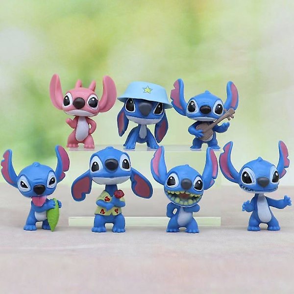 PVC Stitch 10-delt sett kakepynt Lilo og Stitch anime håndholdt figurkapsel