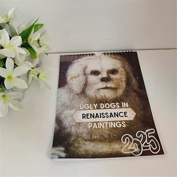 Renässanskalender, 2025 Väggkalender Konst - Särskilt Tjock Robust Fula Hund Väggkalender för Organisation As Shown