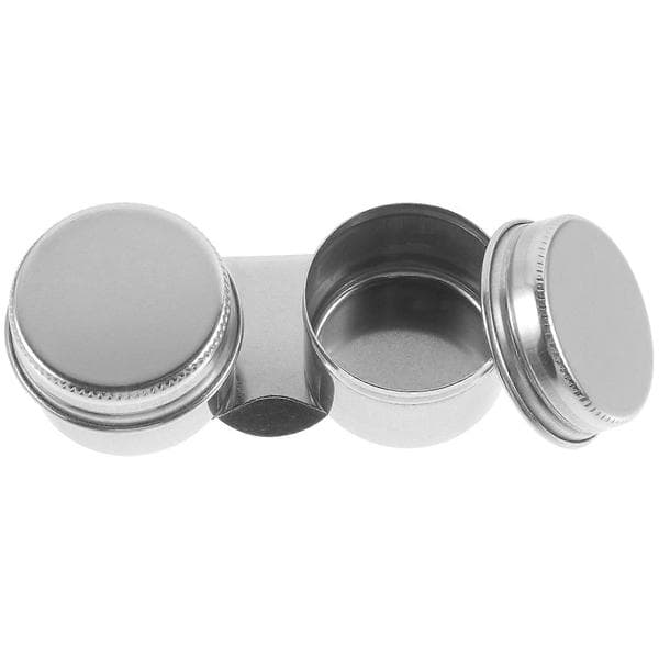 Dobbel Dipper Palettkopp Rustfritt Stål Kunstnerpalett Klipsbeholderkopp med Lokk 9.5X4cm Silver