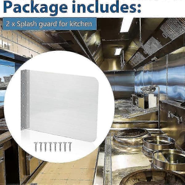 2 stk. sprutbeskyttelse i rustfritt stål for kommersiell restaurantvask 17 x 12 tommer
