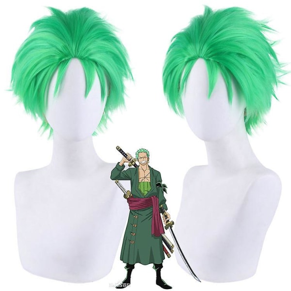 Anime Roronoa Zoro Cosplay Kostym Wano Kuni Country Kimono Robe Heldräkt Outfits Halloween Carnival Suit _ai Only wig XL