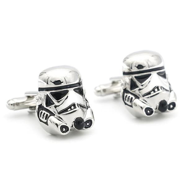 Star Wars Stormtrooper Herre Nyhed Sølv Zinklegering Manchetknapper