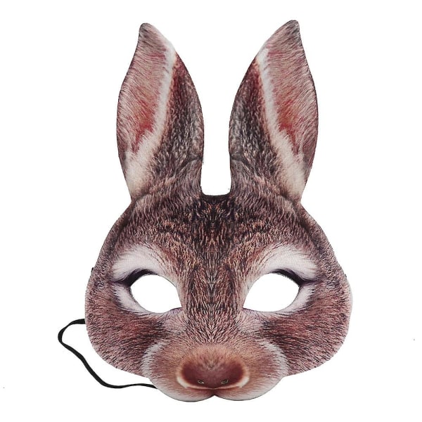 Halloween påske Mardi Carnival Party Maskerade Kanin Maske Animal Mask Cartoon Mask White Rabbit-Mask Average Size